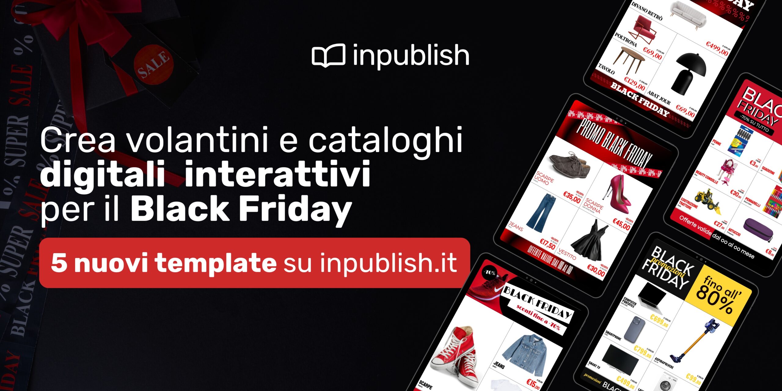 5 nuovi template per il Black Friday su inpublish.