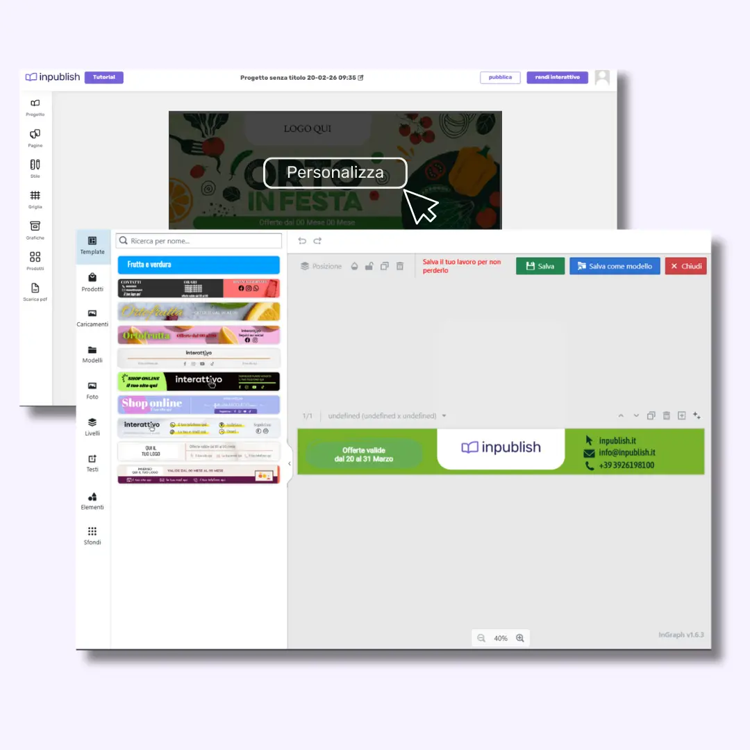 Personalizza Header e Footer