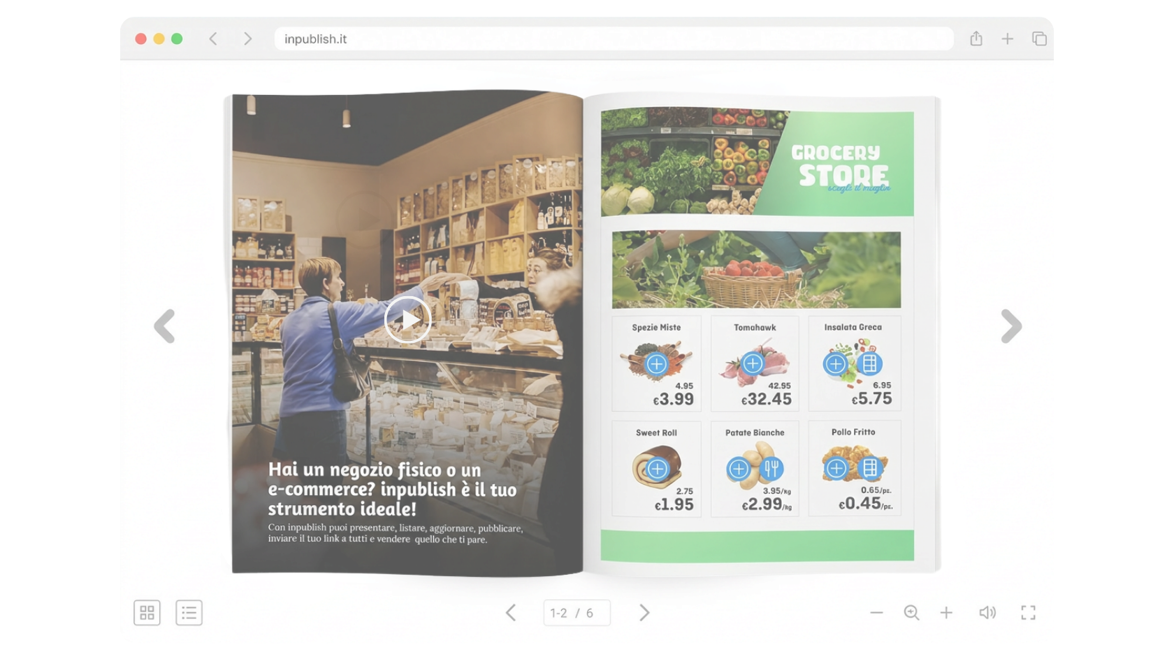 Sfogliatore digitale inpublish: demo interattiva di un volantino