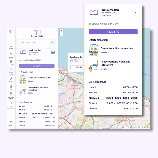 Schede dettagliate dei negozi